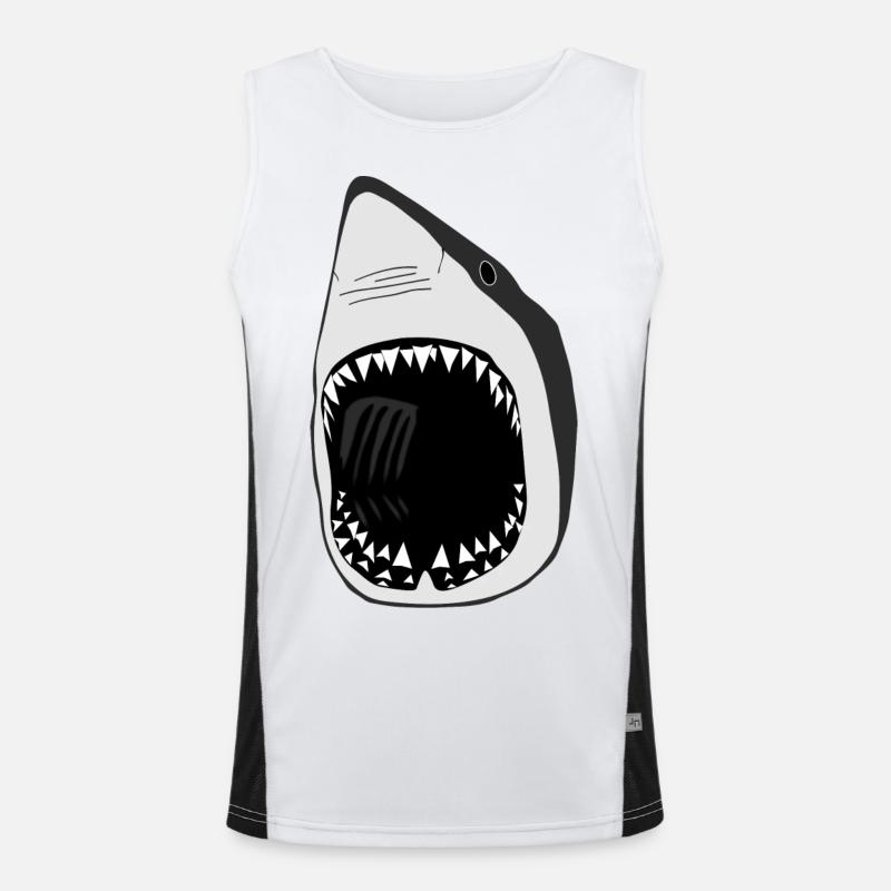 grand requin blanc squale poisson plongée Débardeur respirant contrasté Homme 