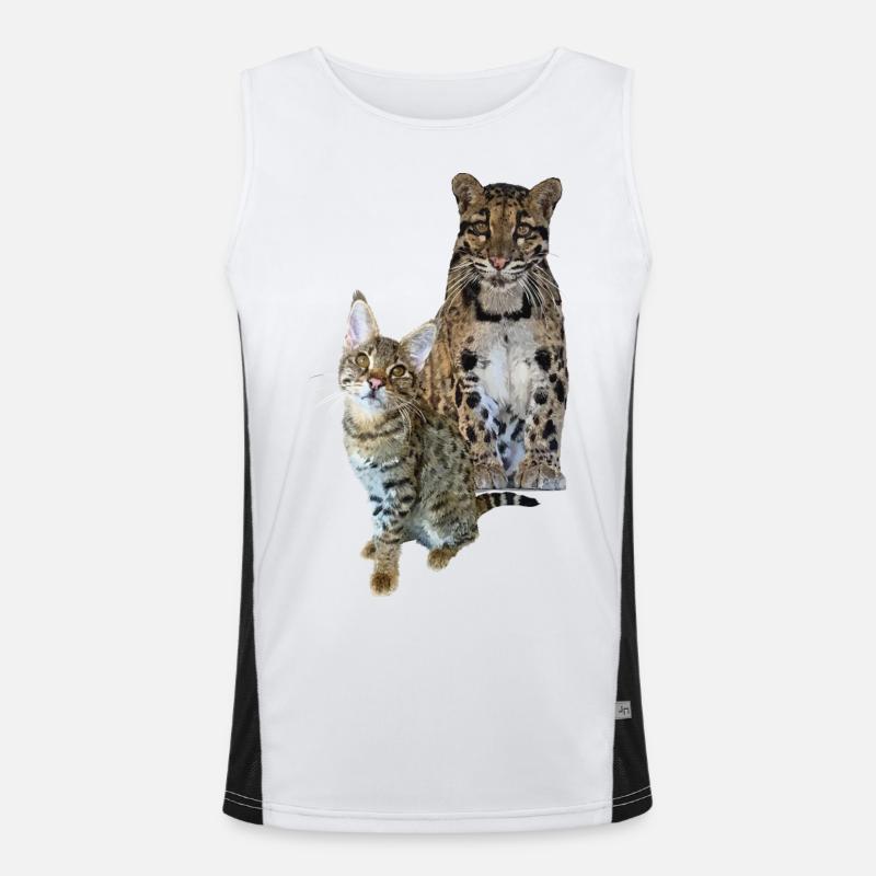 Panthère nébuleuse et chat Débardeur respirant contrasté Homme 