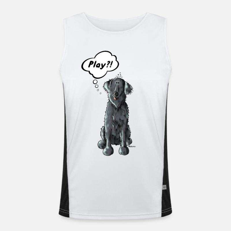 Flat Coated Retriever Play Funktionelles Kontrast-Tank Top für Männer 