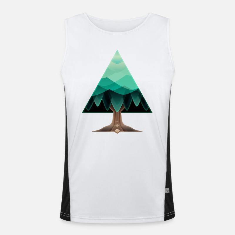 The triangular tree - Men's Functional Contrast Tank Top  - white/black