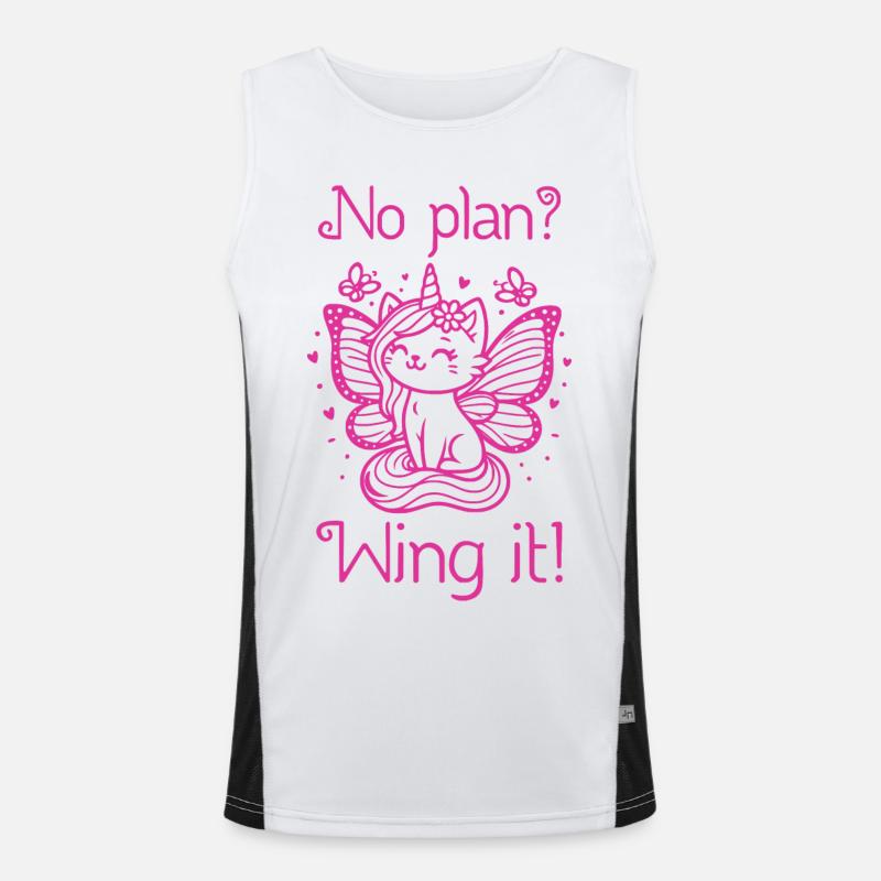 Pas de plan aile Chat licorne ailé Débardeur respirant contrasté Homme 