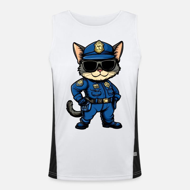 Polizei Katze Funktionelles Kontrast-Tank Top für Männer 