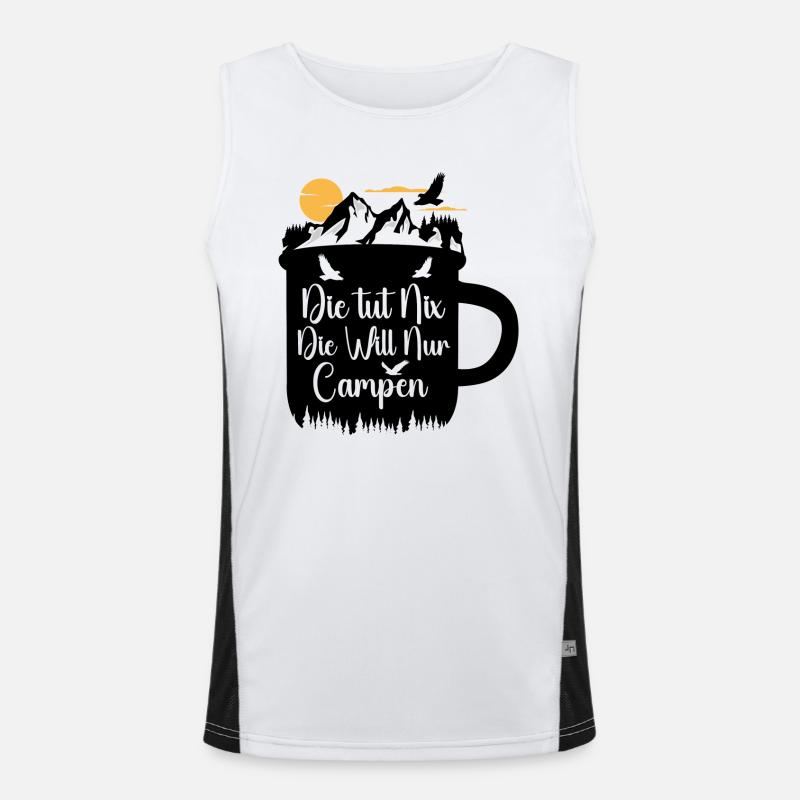 Die Will Nur Campen - Camper & Camping Wohnmobil Funktionelles Kontrast-Tank Top für Männer 