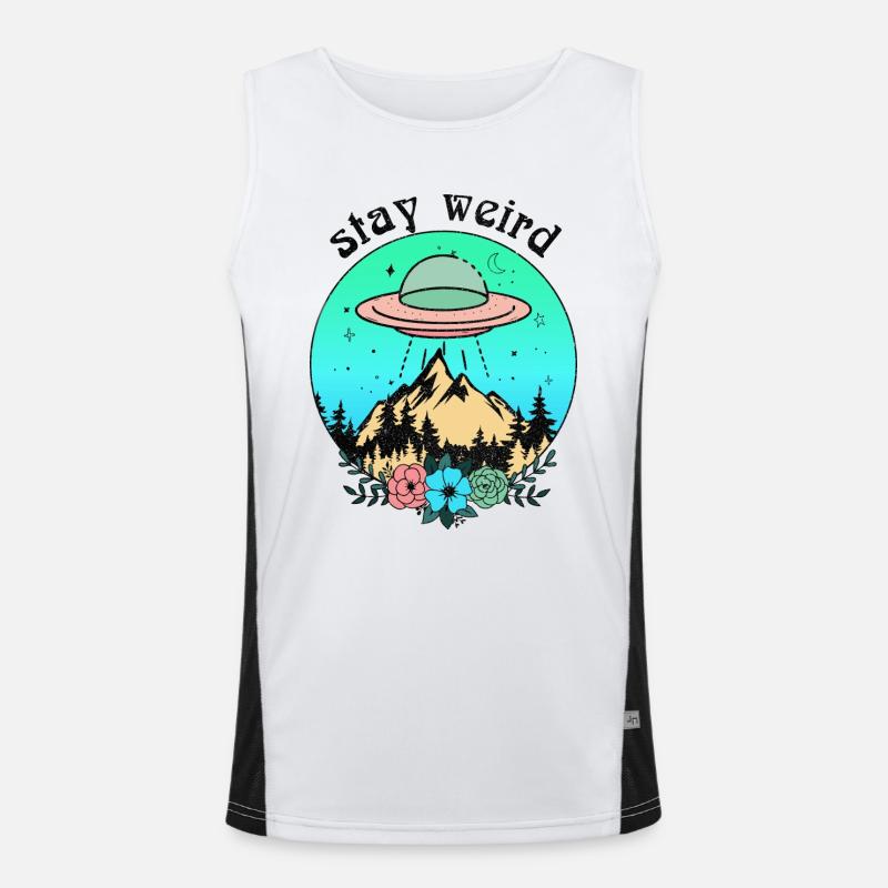 Bleib ein seltsames UFO Funktionelles Kontrast-Tank Top für Männer 
