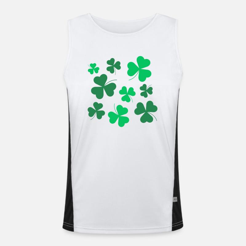 Trèfle, Trèfle, Irlandais, Printemps, Saint-Patrick Débardeur respirant contrasté Homme 
