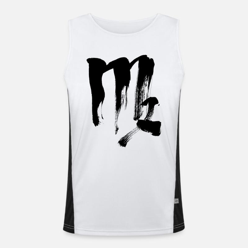 Virgo Zodiac - Calligraphy Style Men's Functional Contrast Tank Top 