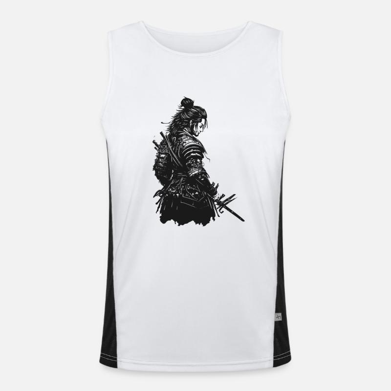 japanischer Samurai Krieger Ninja Karate Funktionelles Kontrast-Tank Top für Männer 