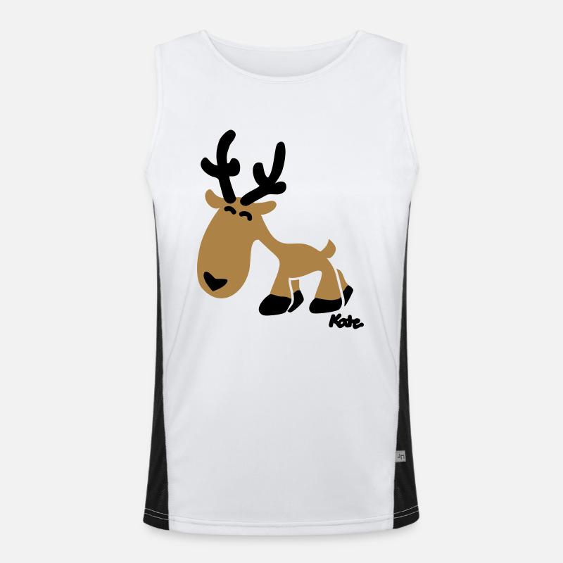 Rentier Rudi (c) - Men's Functional Contrast Tank Top  - white/black