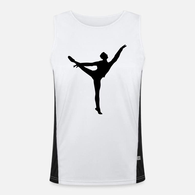 Vector Ballet dancer Silhouette Men's Functional Contrast Tank Top 
