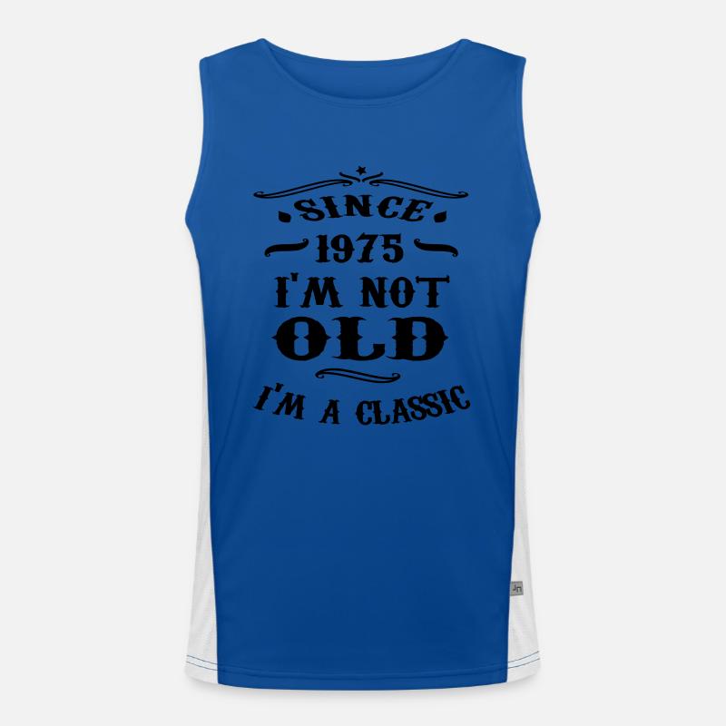 Since 1975 I'm not old Funktionelles Kontrast-Tank Top für Männer 