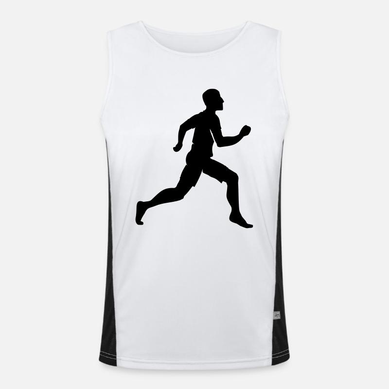 Runner / Läufer (1c) - Men's Functional Contrast Tank Top  - white/black
