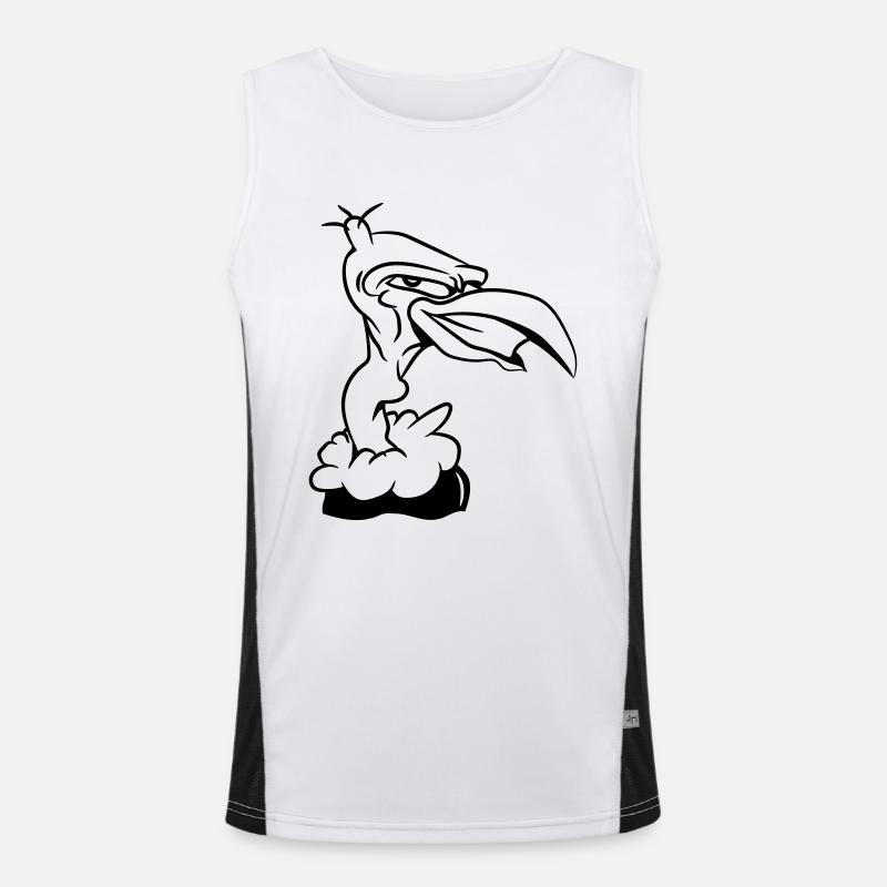 Be the first - Men's Functional Contrast Tank Top  - white/black