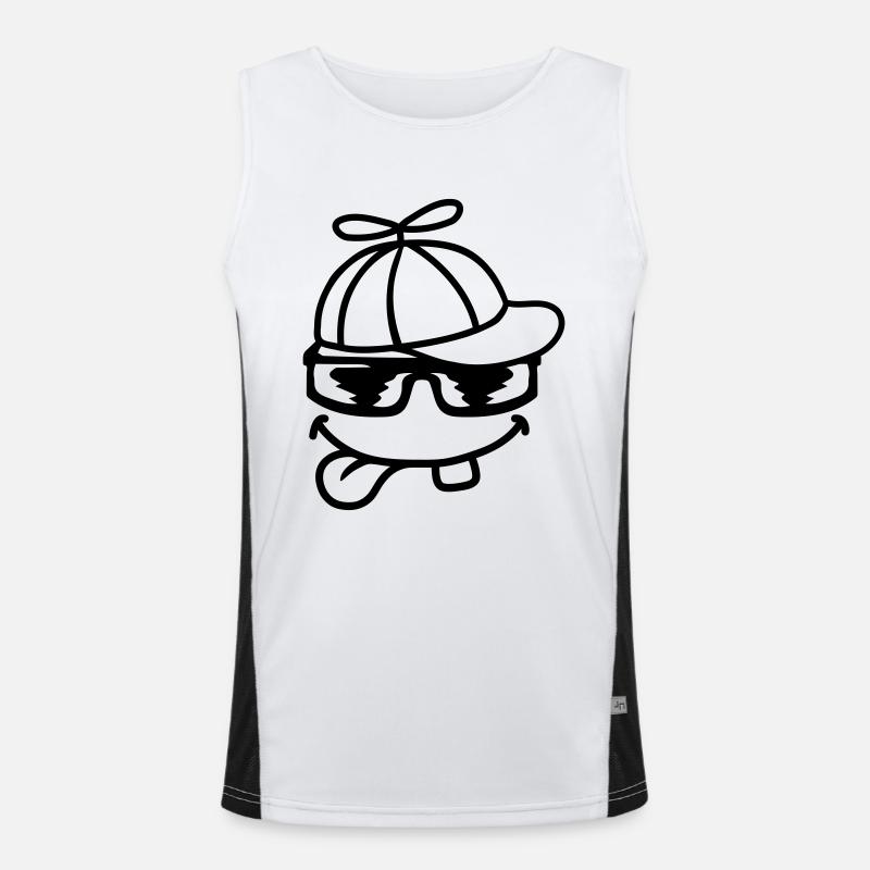 Face Comic Propeller Cap Wind Turbine Men's Functional Contrast Tank Top 