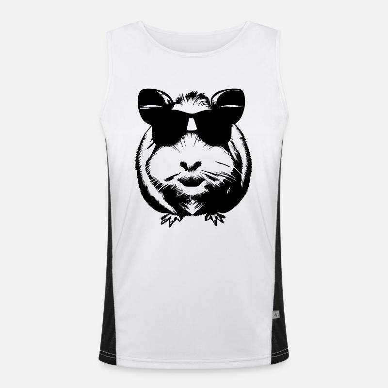 Guinea Pig Cool Lunettes de soleil Funny Vector 3 Débardeur respirant contrasté Homme 