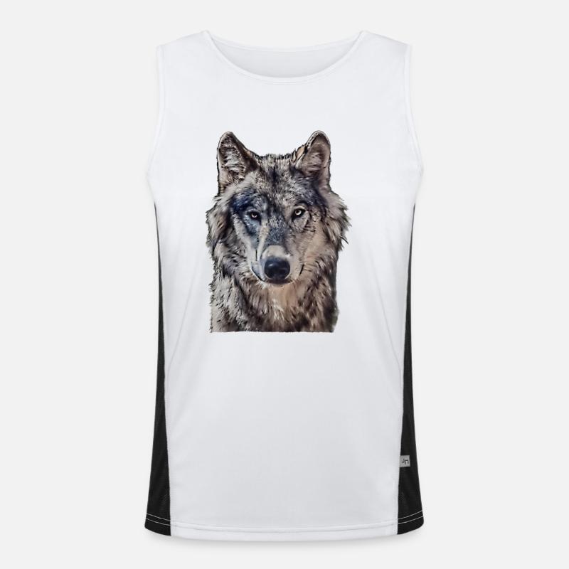 Wolfkopf from the front Men's Functional Contrast Tank Top 