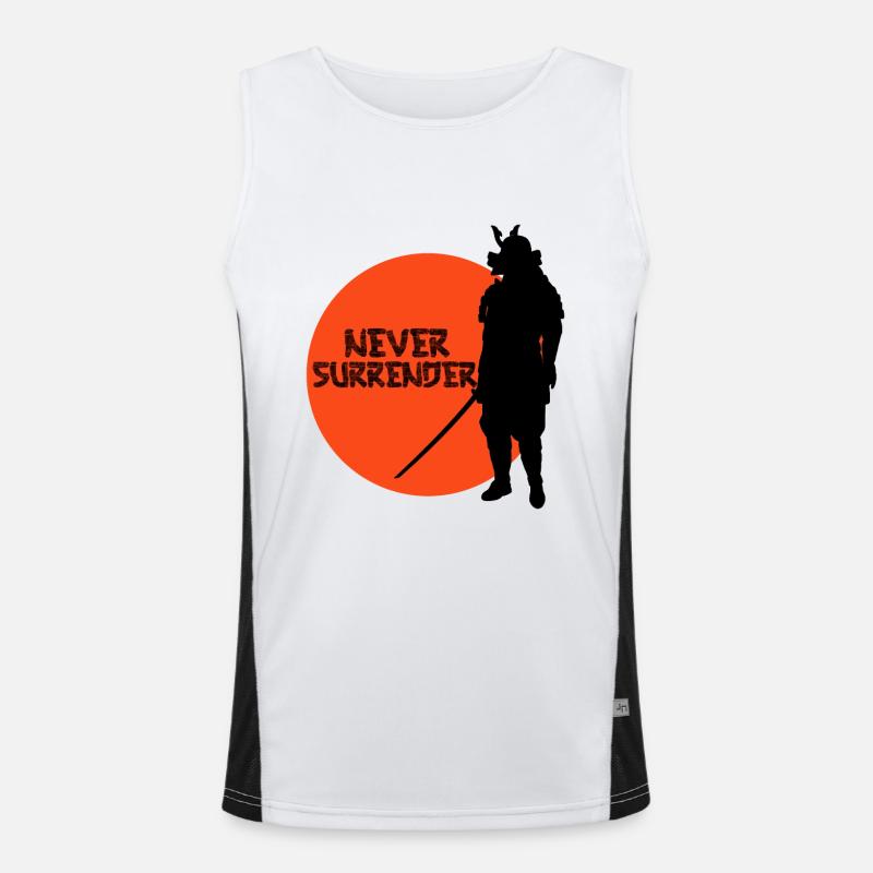 NEVER GIVE UP SAMURAI Men's Functional Contrast Tank Top 