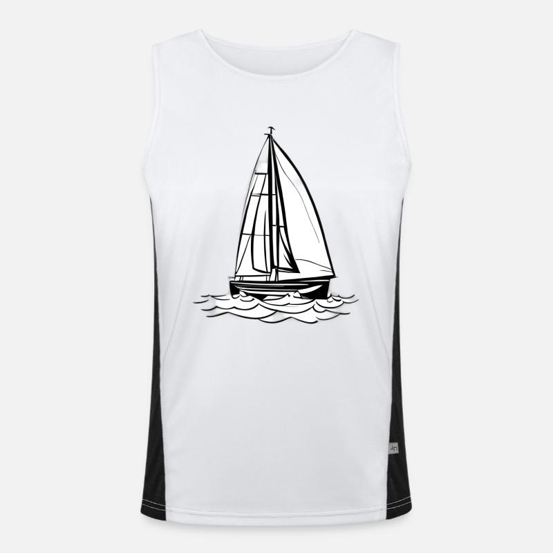 Sailing ship Sailing Sailing Sailing Sailboat Men's Functional Contrast Tank Top 