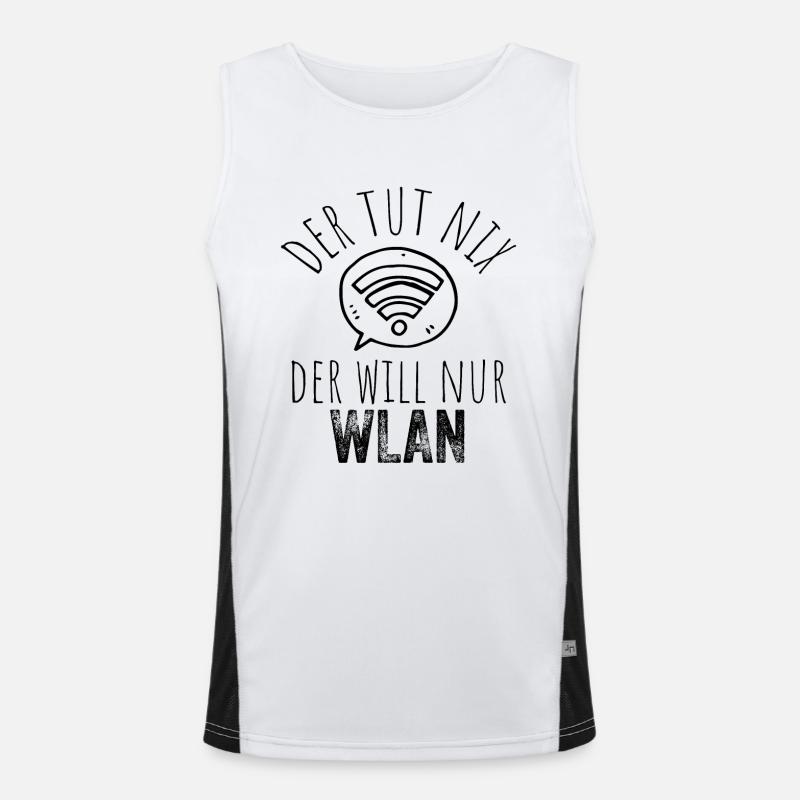 Der tut nix der will nur WLAN - Internet Funktionelles Kontrast-Tank Top für Männer 