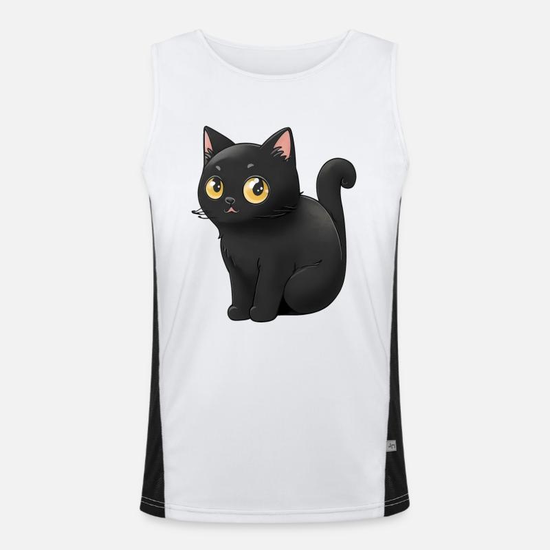 Mignon Black Cats Autocollant Stcker Débardeur respirant contrasté Homme 