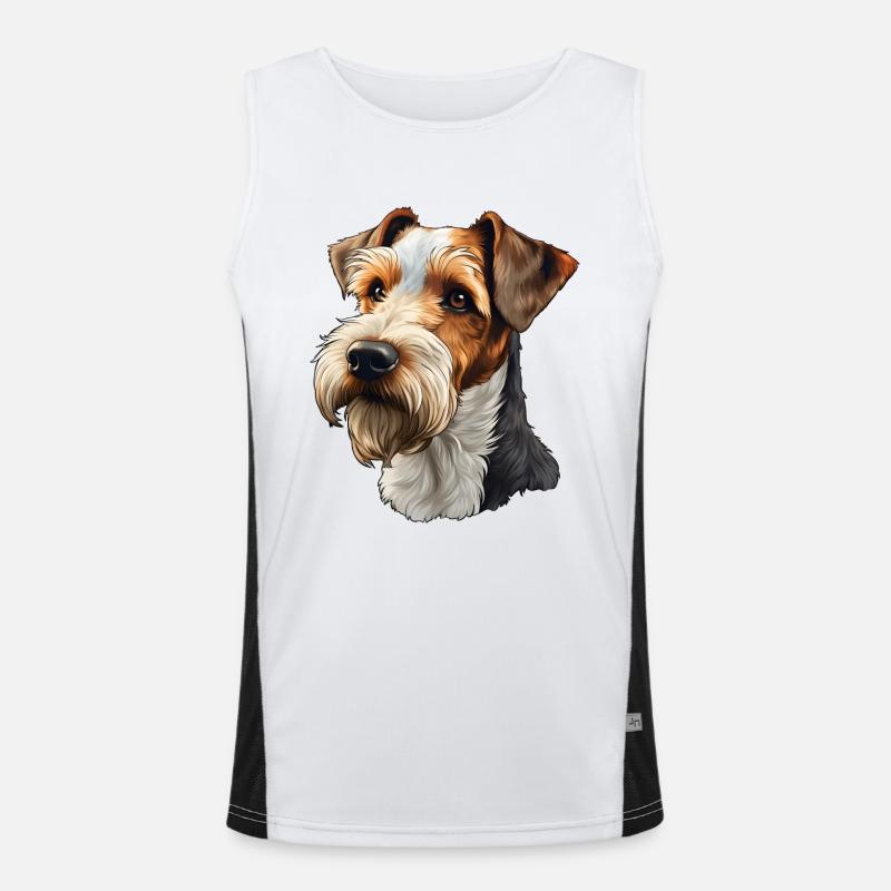 Drahthaar Foxterrier Funktionelles Kontrast-Tank Top für Männer 