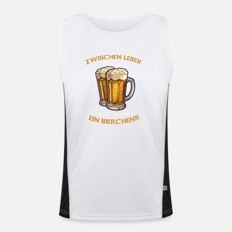 Zwischen Leber und Nierchen passt immer ein Bierch Funktionelles Kontrast-Tank Top für Männer 