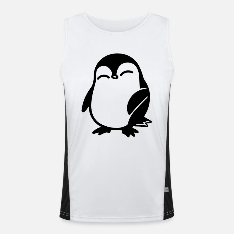 Penguin - Men's Functional Contrast Tank Top  - white/black