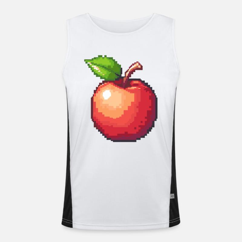 Apple Pixel Icon - Men's Functional Contrast Tank Top  - white/black