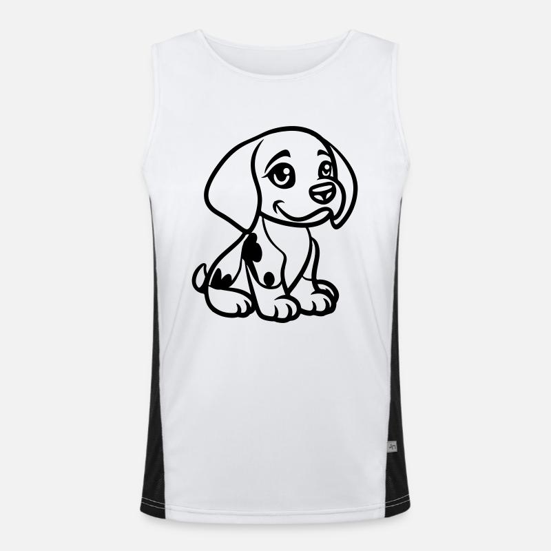 Dog Animal Comic Men's Functional Contrast Tank Top 