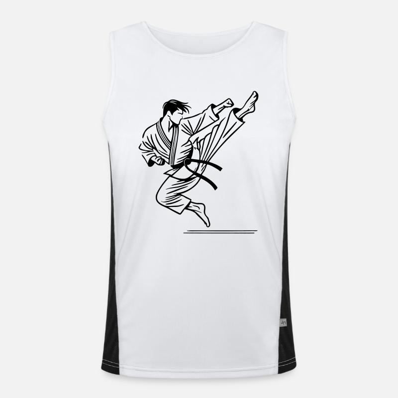 Karataka Karate Kämpfer teakwondo jiujitsu Funktionelles Kontrast-Tank Top für Männer 