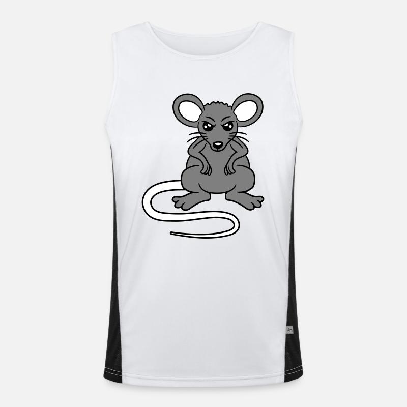 Mouse looks angry angry frustrated angry aggressive Men's Functional Contrast Tank Top 