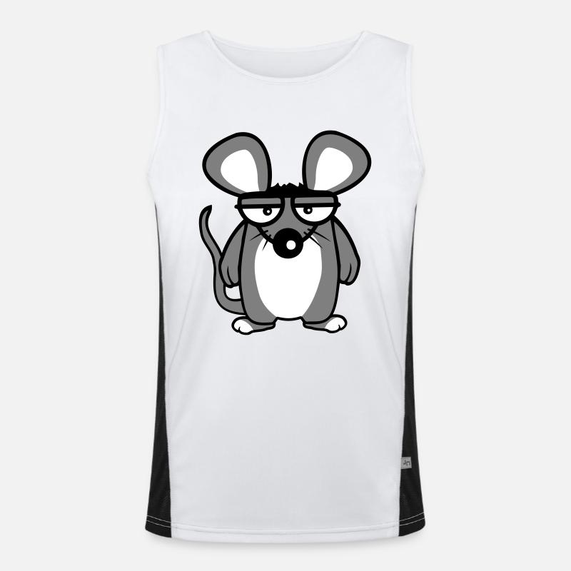 Maus Guckt Böse Wütend Frustriert Sauer Aggressiv Funktionelles Kontrast-Tank Top für Männer 