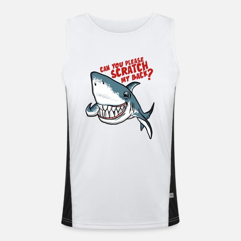 Great White Shark Scratch My Back Men's Functional Contrast Tank Top 