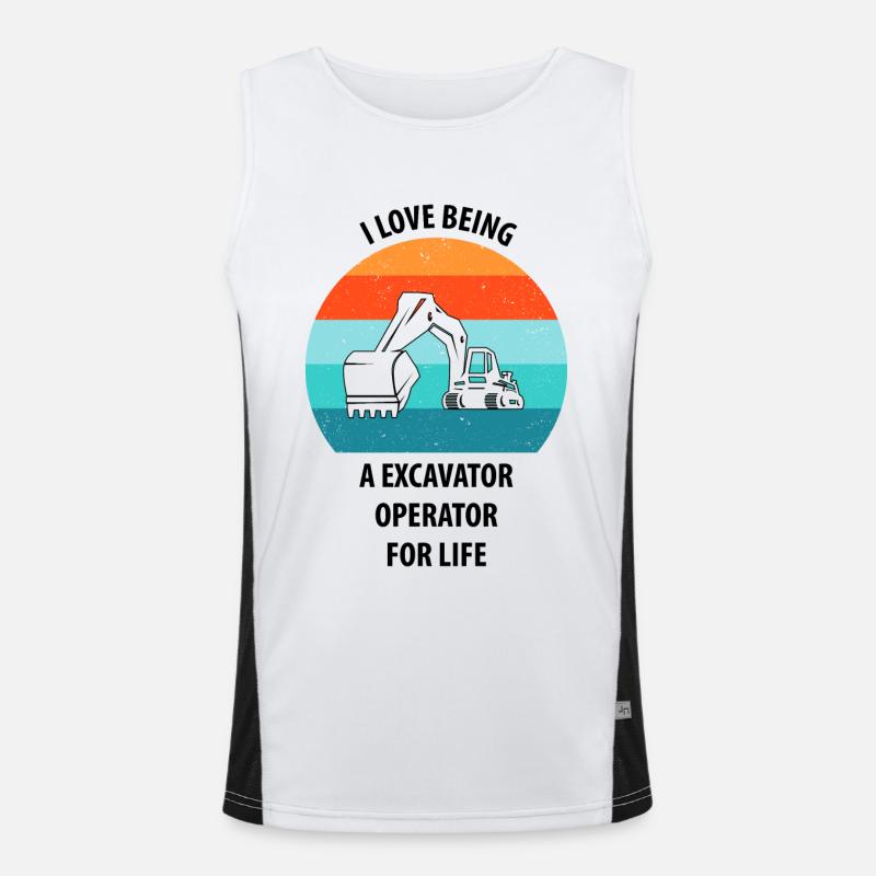 Bagger Baggerfahrer Baggerwagen Funktionelles Kontrast-Tank Top für Männer 