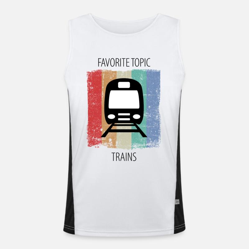 Train Railway Railroad Worker Trains Train Driver Men's Functional Contrast Tank Top 
