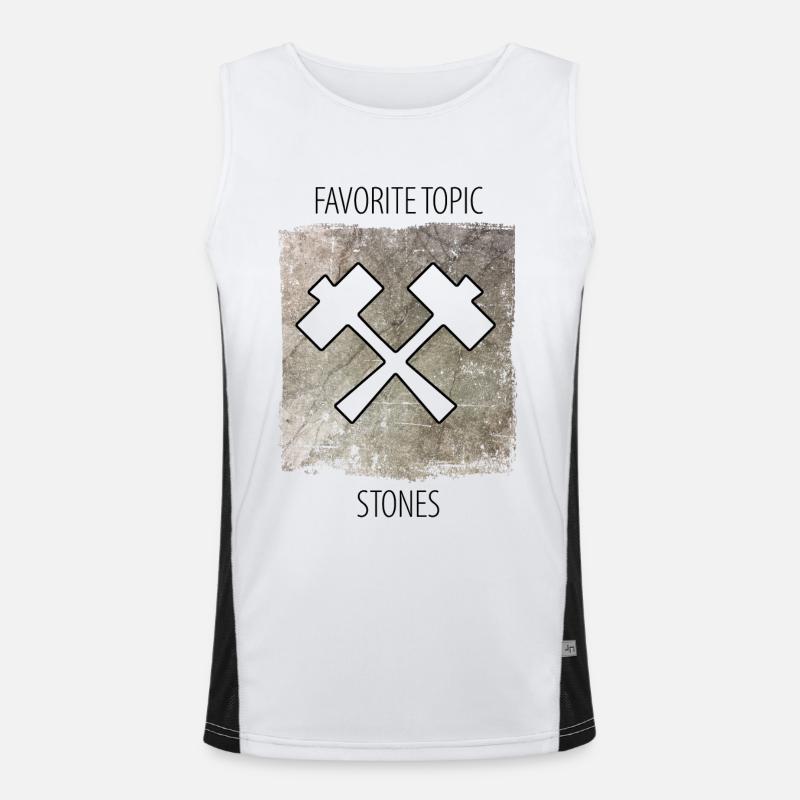 Steinmetz Steinbildhauer Spruch Funktionelles Kontrast-Tank Top für Männer 