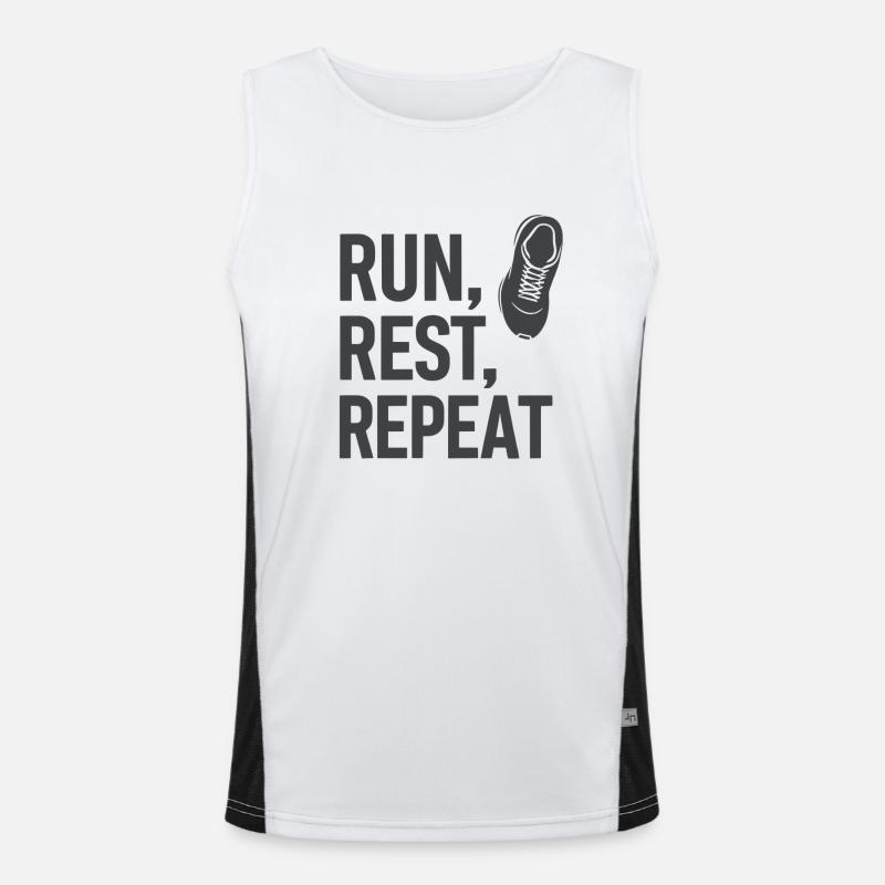 Motivation pour courir et répéter Débardeur respirant contrasté Homme 