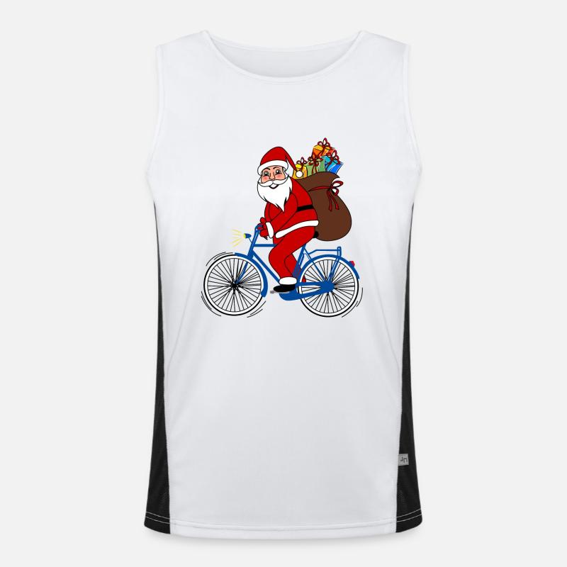 Santa avec le vélo Débardeur respirant contrasté Homme 