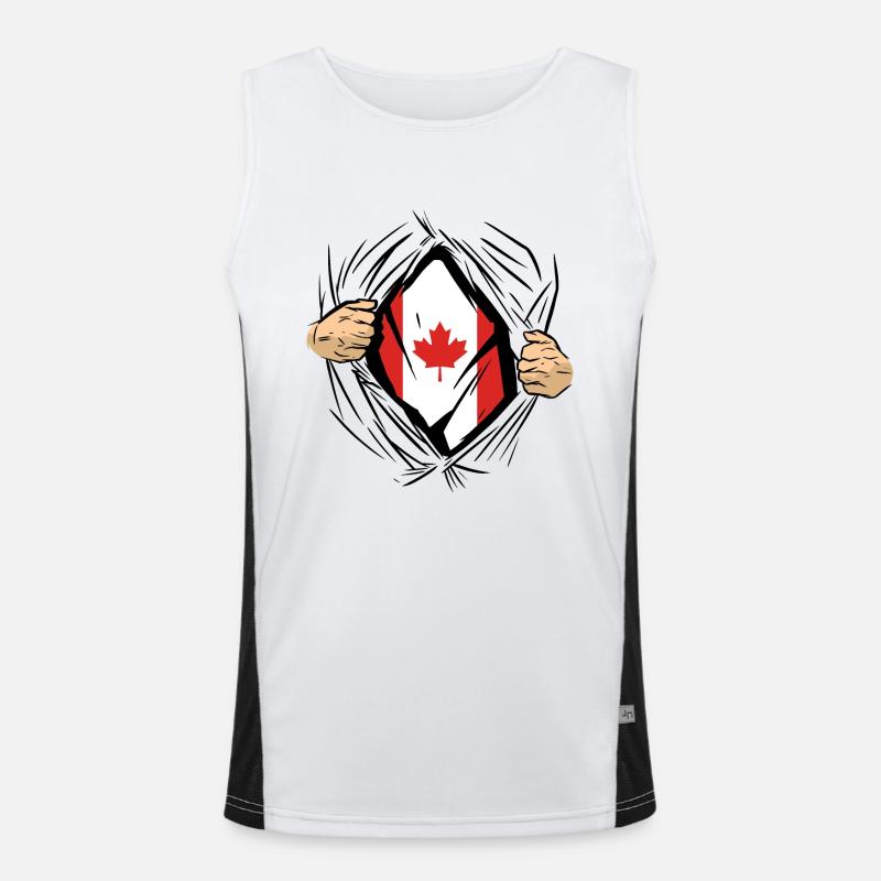 Canada Flag Maple Leaf Canadian Flag Canada Men's Functional Contrast Tank Top 