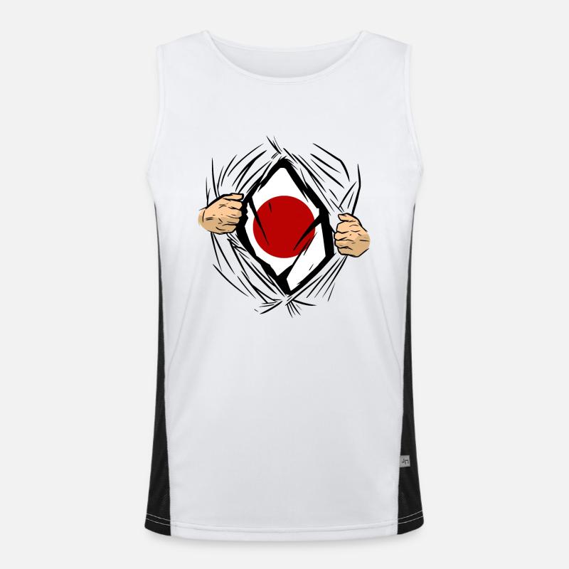 Drapeau du Japon utilisé Look Nihon Drapeau japonais Débardeur respirant contrasté Homme 