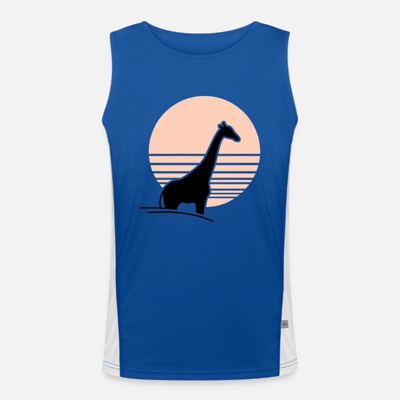 Giraffe vor Sonne Funktionelles Kontrast-Tank Top für Männer 