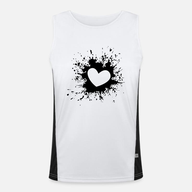 noir Coeur Débardeur respirant contrasté Homme 