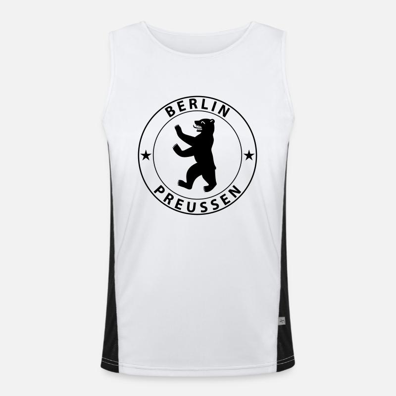 Berlin Design - Men's Functional Contrast Tank Top  - white/black