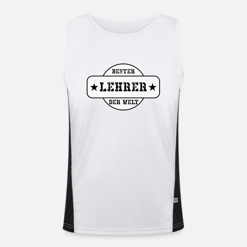 Bester Lehrer der Welt Weihnachten Geschenk Beruf Funktionelles Kontrast-Tank Top für Männer 
