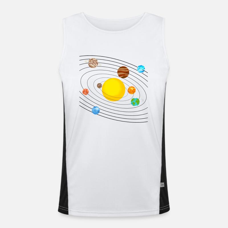 solar system - Men's Functional Contrast Tank Top  - white/black