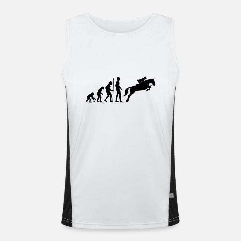Reiterin Evolution Springreiten Pferde Funktionelles Kontrast-Tank Top für Männer 