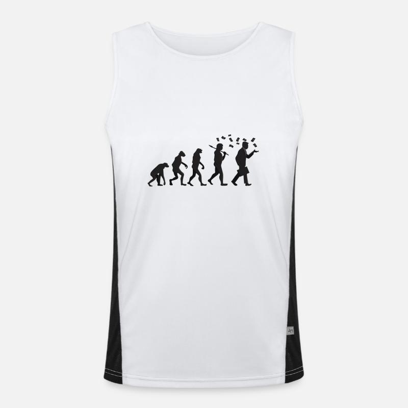 Evolution - Capitalist - Gift - Men's Functional Contrast Tank Top  - white/black
