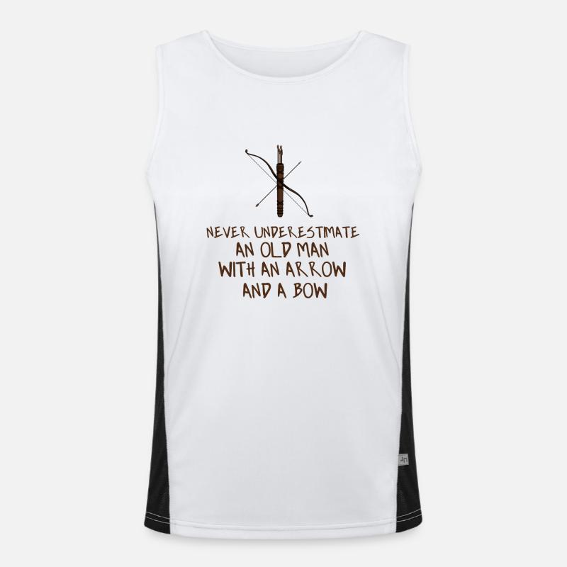 Archery Archer Hobby Gift Arrow - Men's Functional Contrast Tank Top  - white/black