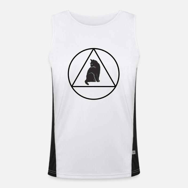 Hipster triangle cat Men's Functional Contrast Tank Top 