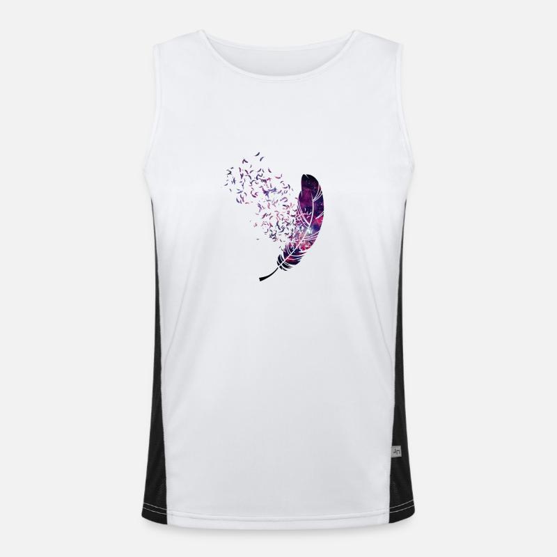 light as a feather - Men's Functional Contrast Tank Top  - white/black