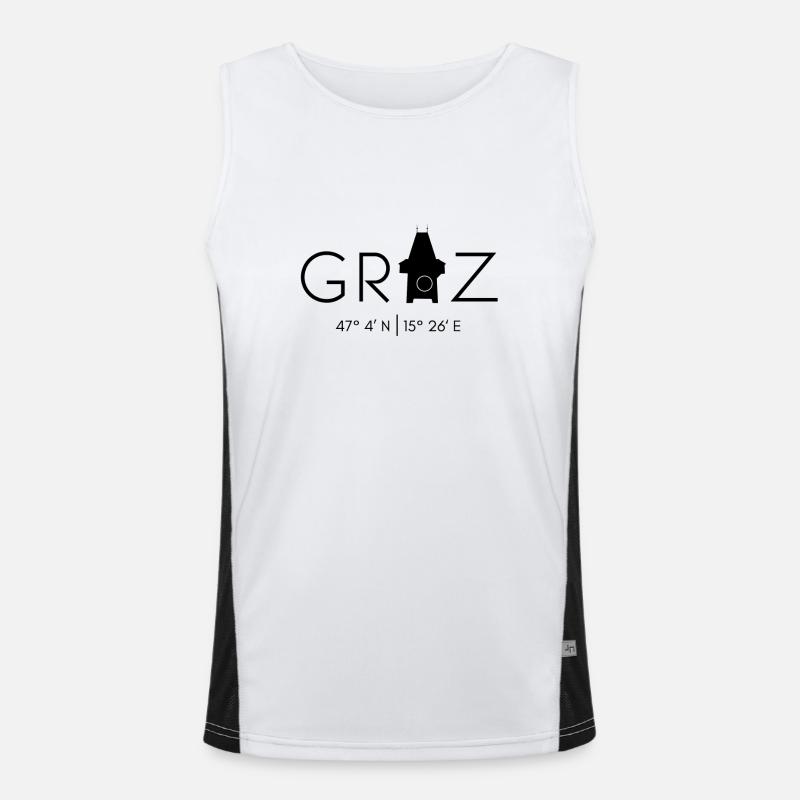 Graz - Clock Tower Men's Functional Contrast Tank Top 